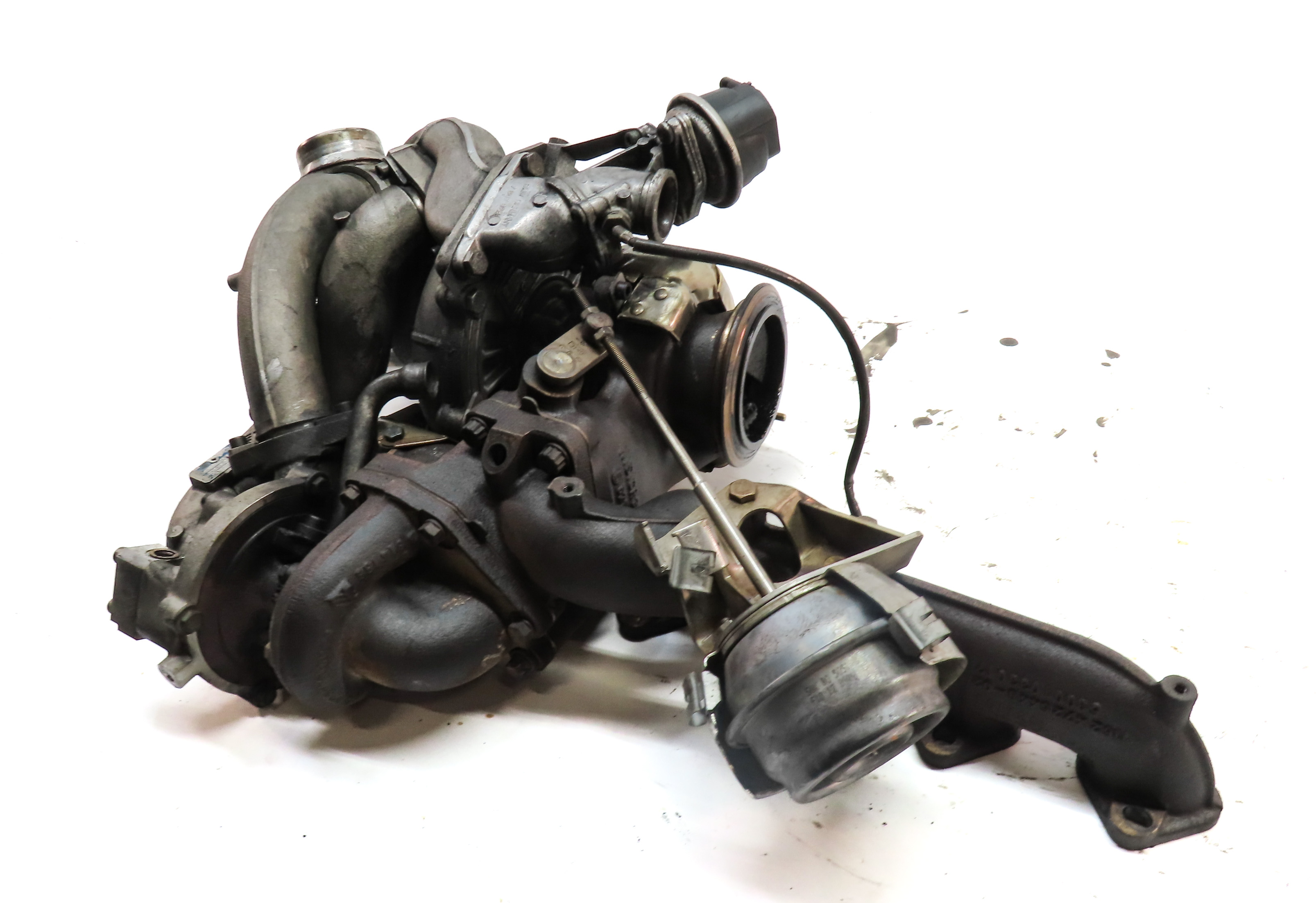 2009-2013 BMW X5 (E70) 3.0L M57Y DIESEL ENGINE UPPER & LOWER TURBOCHARGER — exact item pictured